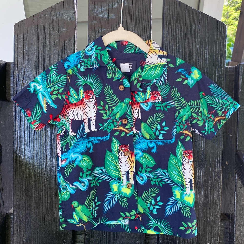 Tropical Jungle Print Kids Shirt